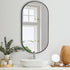 Oikiture Wall Mirror Oval Black 84x50cm