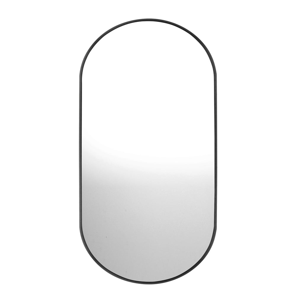 Oikiture Wall Mirror Oval Black 84x50cm