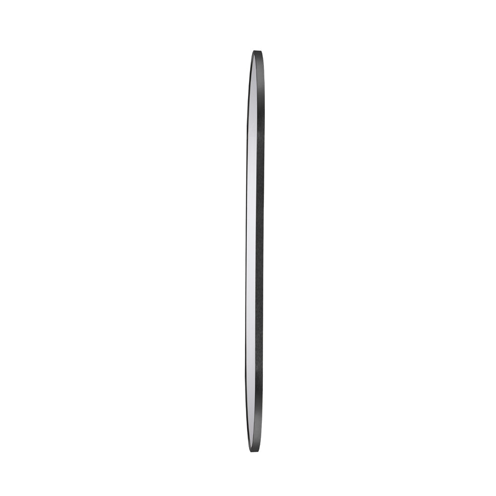 Oikiture Wall Mirror Oval Black 84x50cm