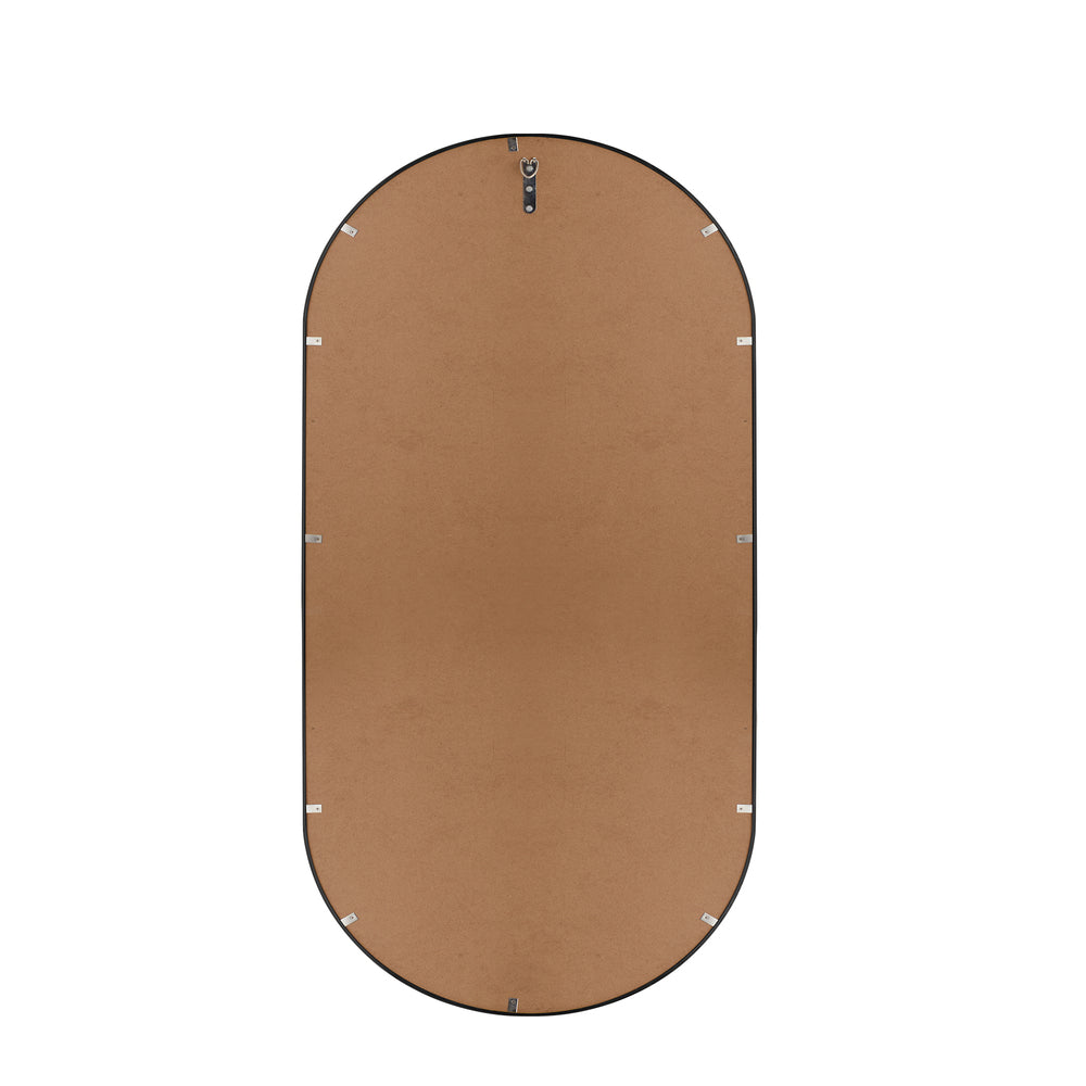 Oikiture Wall Mirror Oval Black 84x50cm