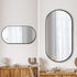 Oikiture Wall Mirror Oval Black 84x50cm
