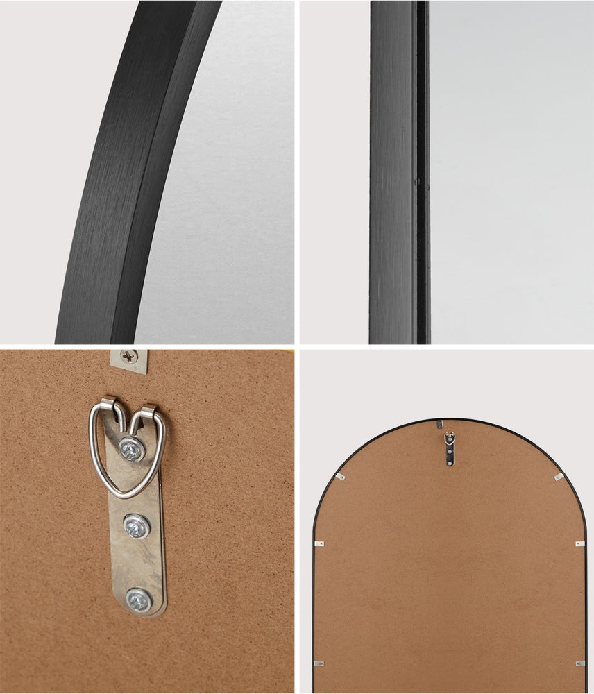 Oikiture Wall Mirror Oval Black 84x50cm