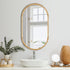 Oikiture Wall Mirror Oval Wooden 84x50cm