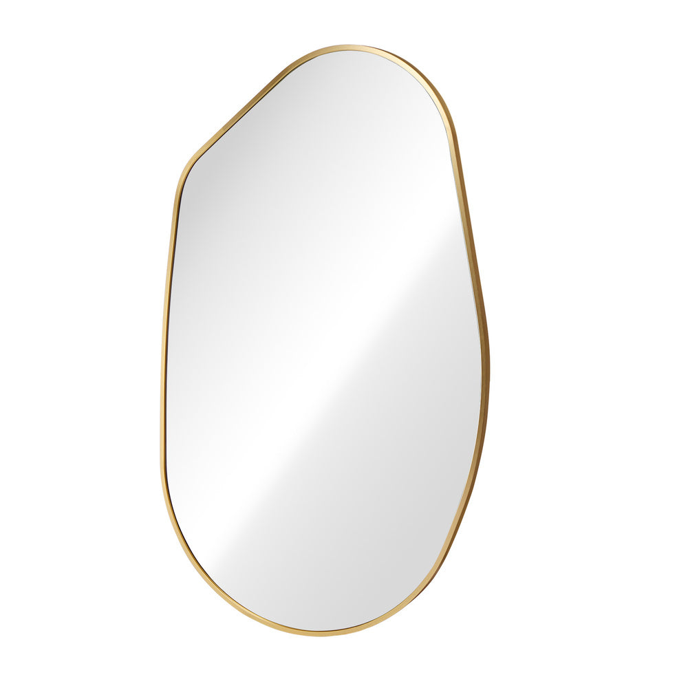 Oikiture Irregular Wall Hanging Mirror Aluminium Frame Entryway Gold