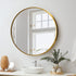 Round Wall Mounted Mirror with Wood Frame 50cm