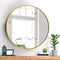 Round Wall Mounted Mirror with Wood Frame 50cm