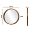Wall Mirrors 50cm Round Makeup Mirror Vanity Decor Walnut