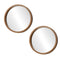 Wall Mirrors Round Home Decor 50cm Walnut Set of 2