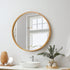 Oikiture Wall Mirror with Wood Frame 60cm Round