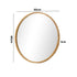 Oikiture Wall Mirror with Wood Frame 60cm Round