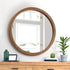 Wall Mirrors 60cm Round Makeup Mirror Decor Bathroom Walnut
