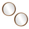 Wall Mirrors Round Home Decor 60cm Walnut Set of 2