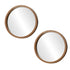 Wall Mirrors Round Home Decor 60cm Walnut Set of 2