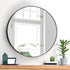Oikiture Wall Mirror Round 70cm Black