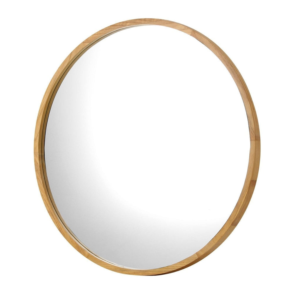 Wall Mirror with Wood Frame 70cm Round