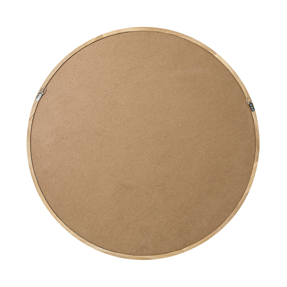 Wall Mirror with Wood Frame 70cm Round