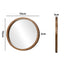 Wall Mirrors 70cm Round Makeup Mirror Vanity Decor Walnut