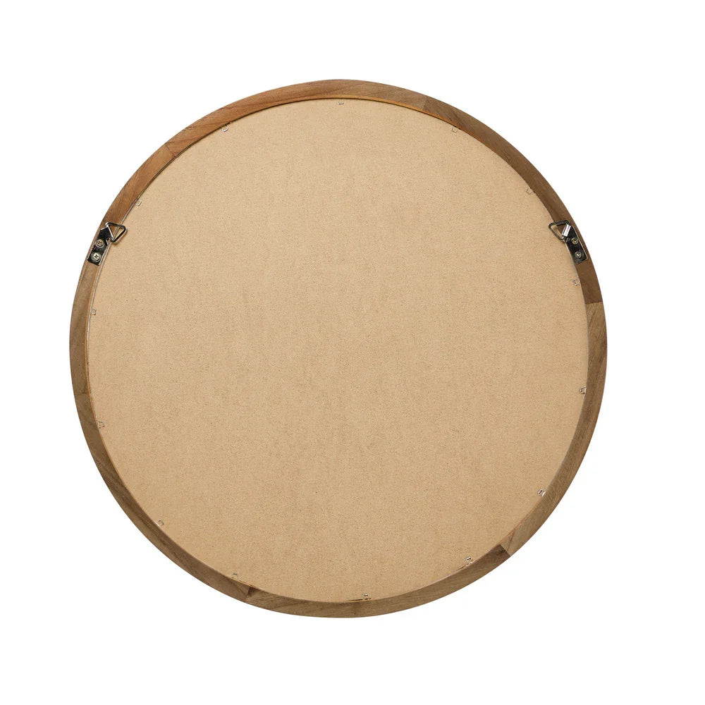 Wall Mirrors 70cm Round Makeup Mirror Vanity Decor Walnut