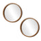 Wall Mirrors Round Home Decor 70cm Walnut Set of 2