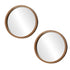 Wall Mirrors Round Home Decor 70cm Walnut Set of 2