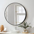 Oikiture Wall Mirror Round Black 80cm