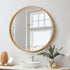 Oikiture Wall Mirror with Wood Frame 80cm Round
