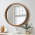 Wall Mirrors 80cm Round Makeup Mirror Decor Bathroom Walnut