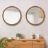 Wall Mirrors Round Home Decor 80cm Walnut Set of 2