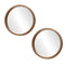 Wall Mirrors Round Home Decor 80cm Walnut Set of 2
