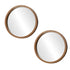 Wall Mirrors Round Home Decor 80cm Walnut Set of 2
