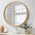 Wall Mirror with Wood Frame 90cm Round