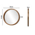 Wall Mirrors 90cm Round Makeup Mirror Decor Bathroom Walnut