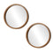 Wall Mirrors Round Home Decor 90cm Walnut Set of 2