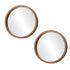 Wall Mirrors Round Home Decor 90cm Walnut Set of 2
