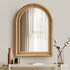 Oikiture Arched Wall Mirror Wide Frame 85x60cm Natural