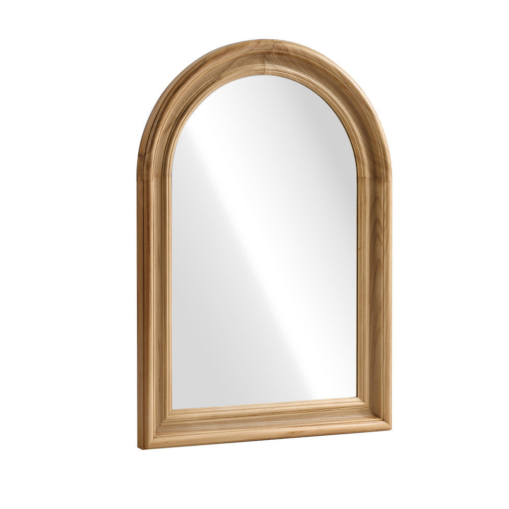 Oikiture Arched Wall Mirror Wide Frame 85x60cm Natural