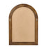 Oikiture Arched Wall Mirror Wide Frame 85x60cm Walnut