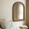 Oikiture Arched Wall Mirror Wide Frame 85x60cm Walnut