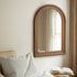 Oikiture Arched Wall Mirror Wide Frame 85x60cm Walnut