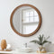 Oikiture 2 Pack Round Wall Mirrors 70cm Walnut Wide Wooden Frame Circle Decor