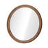Oikiture 2 Pack Round Wall Mirrors 70cm Walnut Wide Wooden Frame Circle Decor