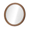 Oikiture 2 Pack Round Wall Mirrors 80cm Walnut Wide Wooden Frame Circle Decor