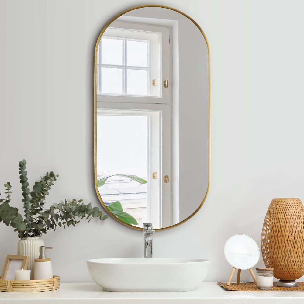 Wall Mirrors Oval Gold 84x50cm