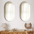 Wall Mirrors Oval Frameless Mirror 84x50cm Set of 2