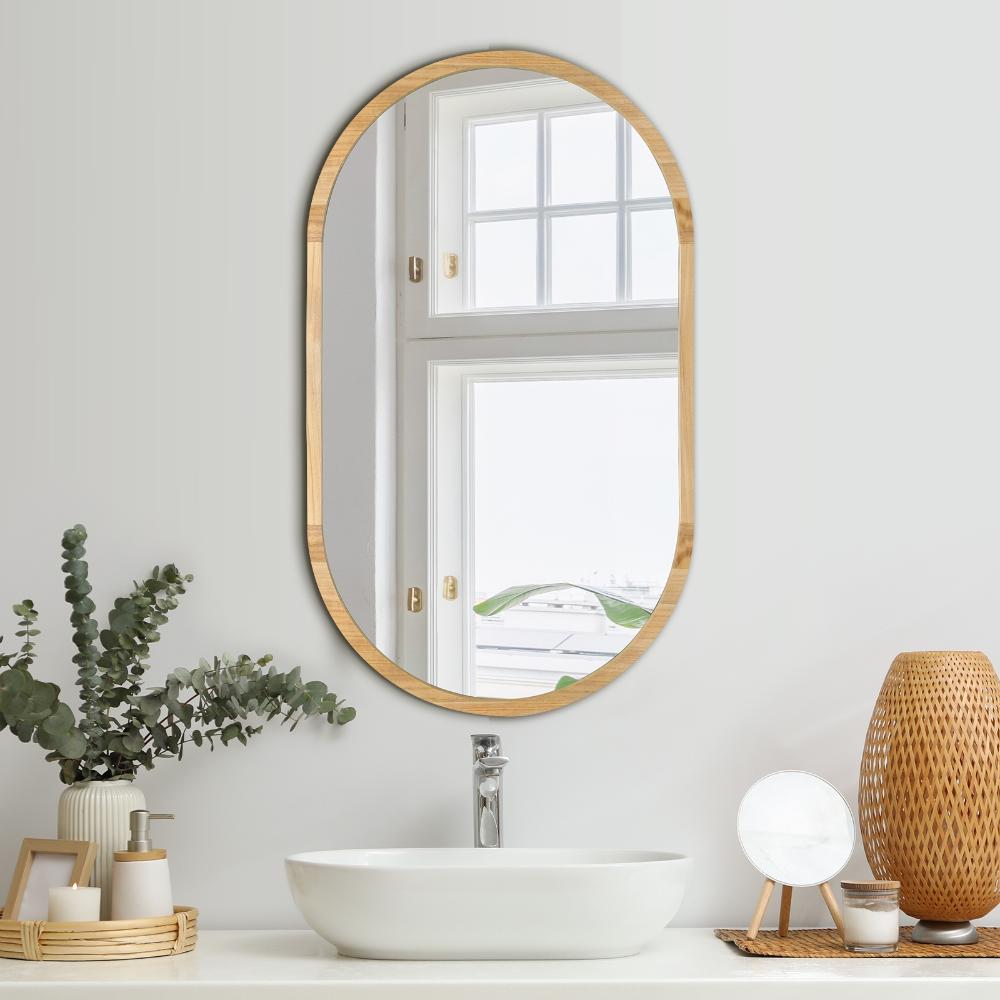 Wall Mirrors Oval Wooden 84x50cm