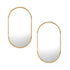 Wooden Wall Mirrors Oval Mirror 84x50cm Set of 2