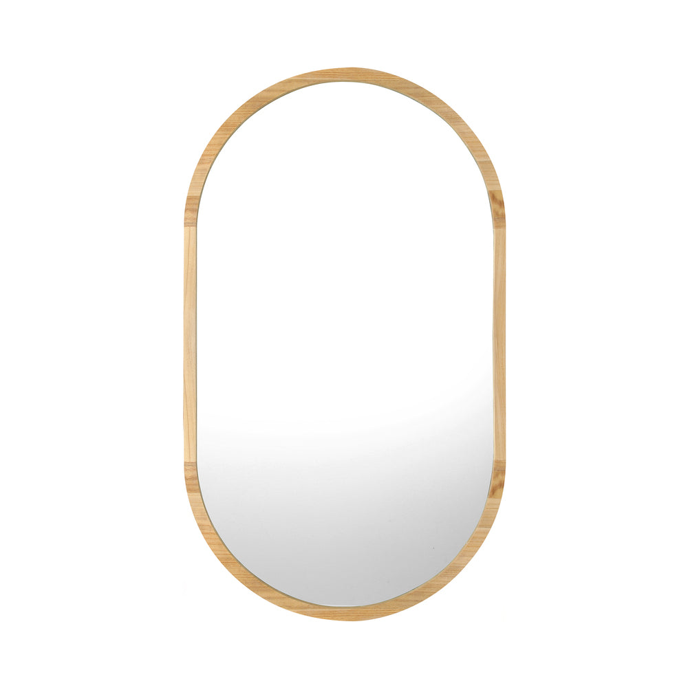 Wooden Wall Mirrors Oval Mirror 84x50cm Set of 2