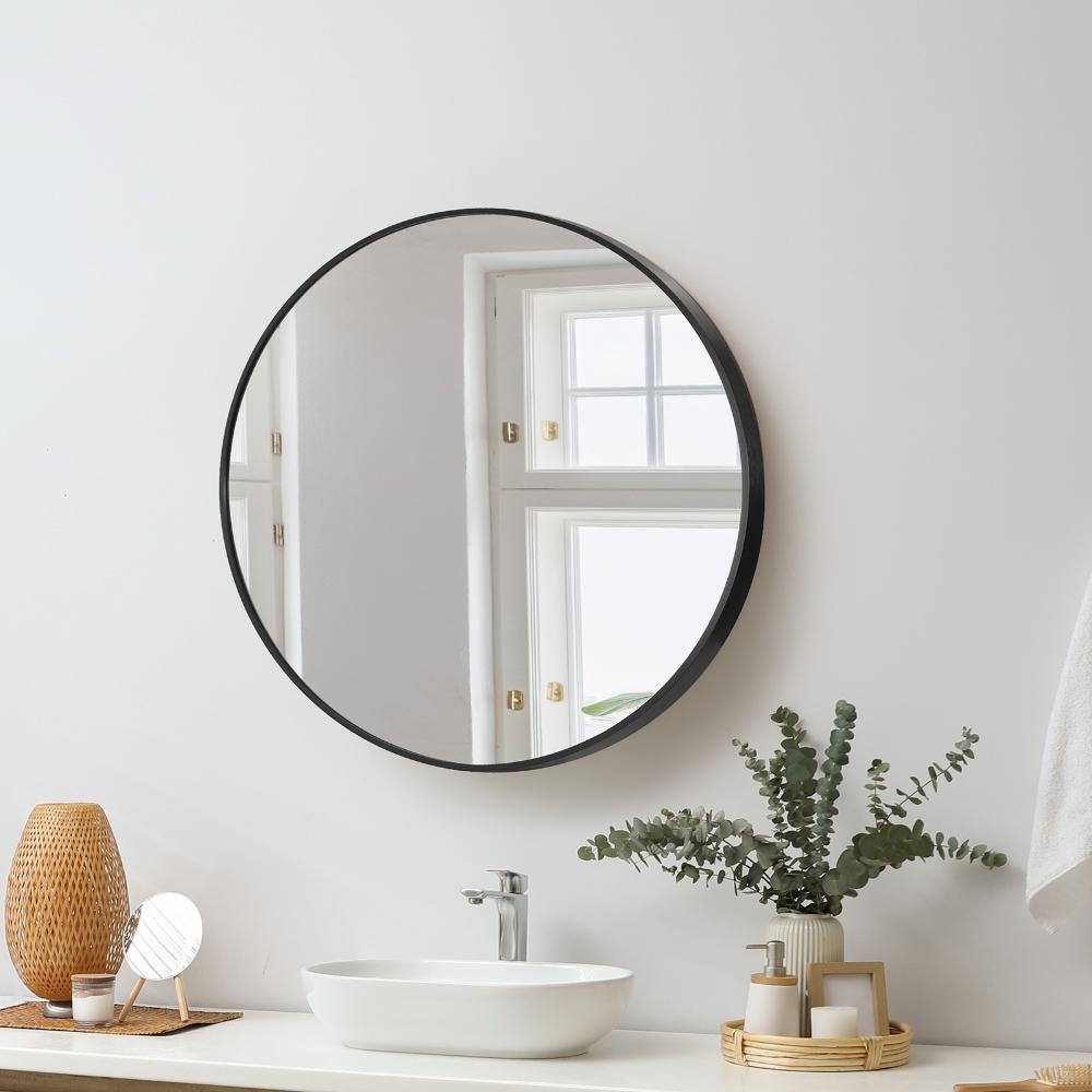 Wall Mirrors Round 50cm Black