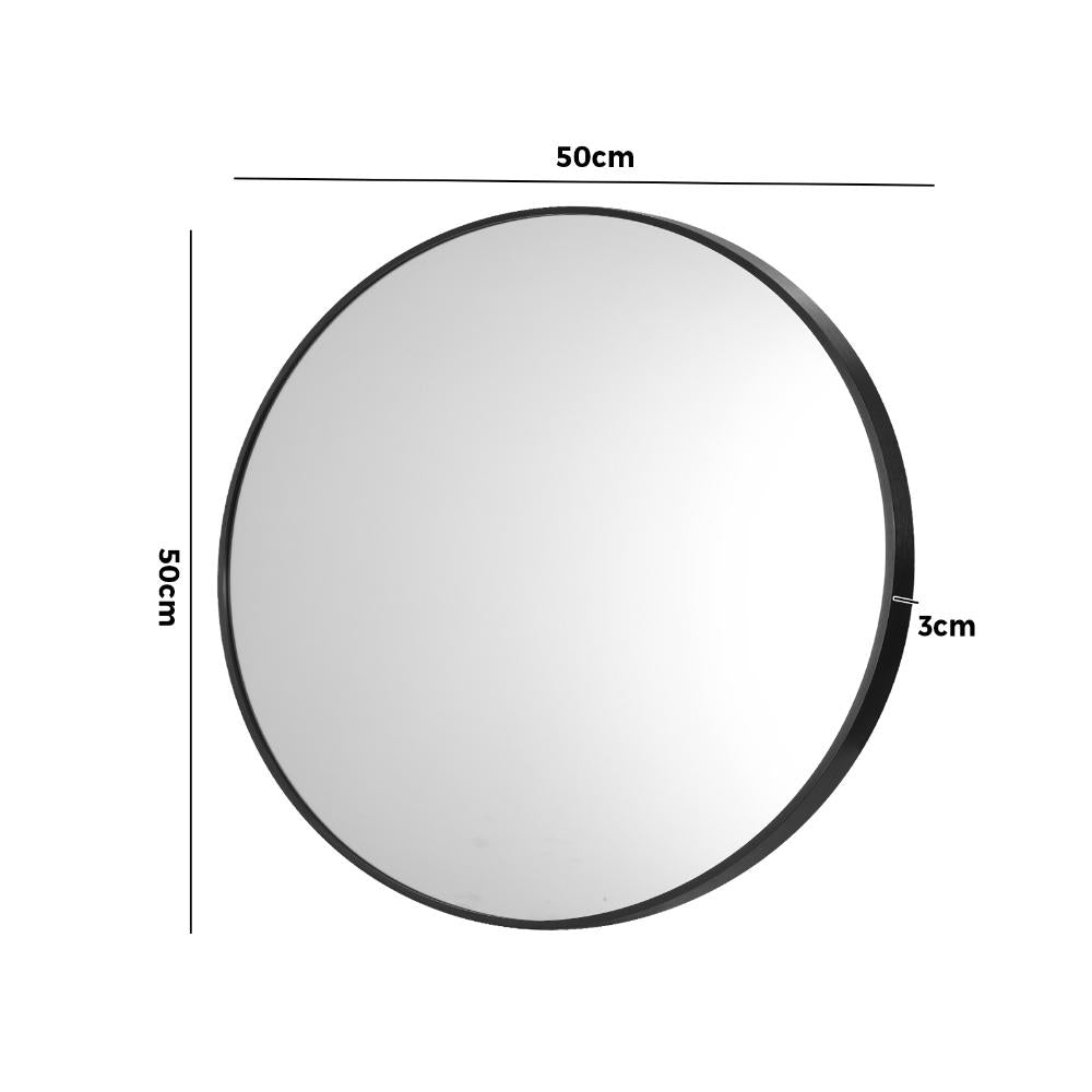 Wall Mirrors Round 50cm Black