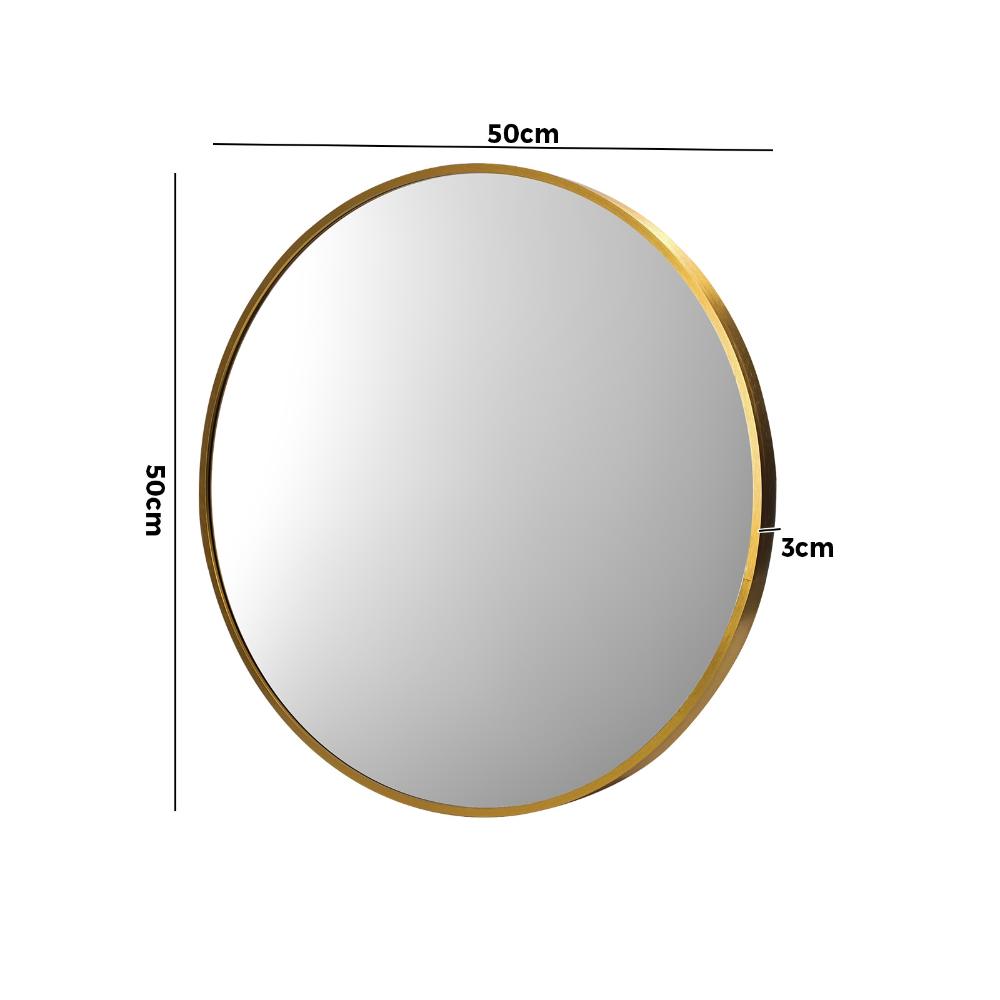 Wall Mirrors Round 50cm Gold